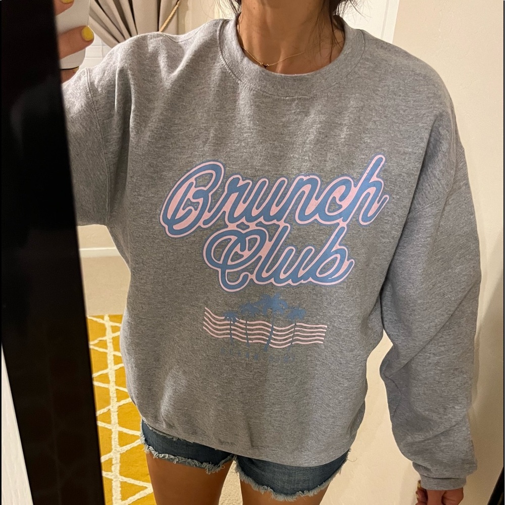 Medium. Grey. Pullover Sweatshirt.